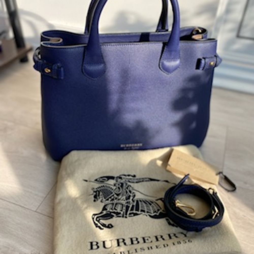 (SOLD) Burberry Navy Banner Tote